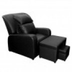 #A01 Black PVC Leather Massage Sofa (Manual)