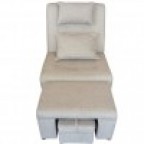 #A02 - 06 Gray & White Stripes Fabric Massage Sofa 