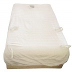 #1201 Massage Sofa Fitted Cover - White Linen