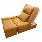 #701 - 09 Golden Brown PVC Leather Motorized Massage Sofa 