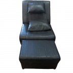 #A02 - 17 Black PVC Manual Massage Sofa 