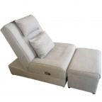 #A02 - 04 White Patterned Massage Sofa (Electric)