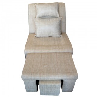 #A02 - 04 White Patterned Massage Sofa (Electric)